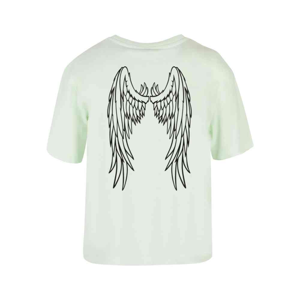 Miss Tee - Angel Wings Dames T-shirt - Mintgroen